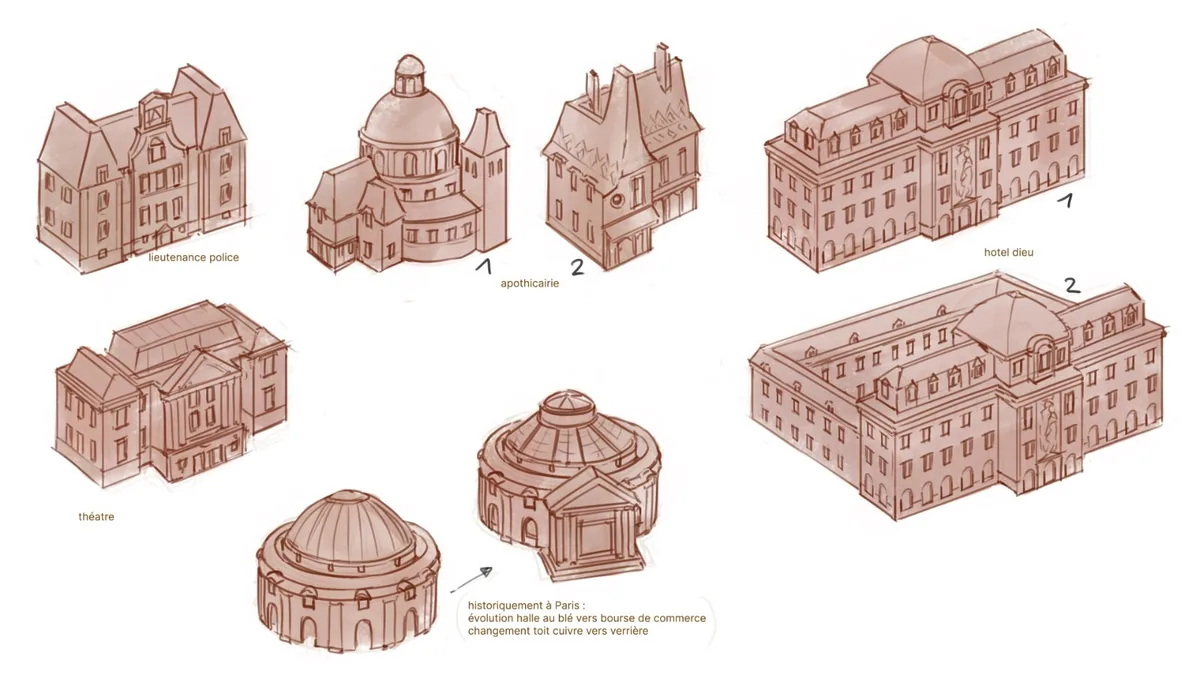Théâtre, apothicairerie et Hôtel-Dieu